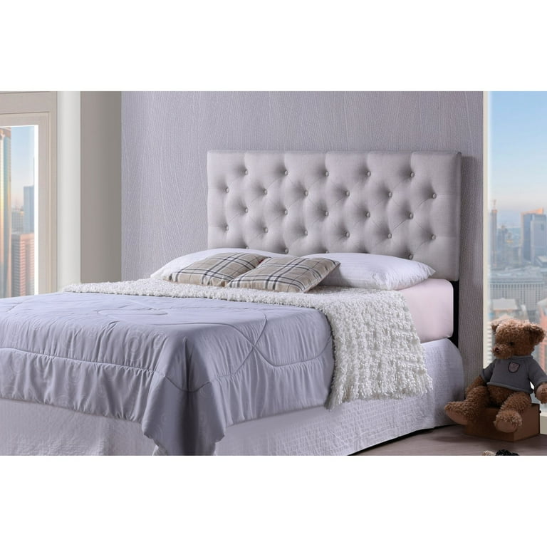 Baxton Studio Viviana Modern and Contemporary Grey Fabric Upholstered Button-tufted Full Size Headboard