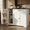 White+Black, variant on Aiho 42” Coffee Bar Cabinet with Storage, Kitchen Storage Cabinet, Sideboard Buffet Cabinet with 8 Shelves, 1 Drawer - White