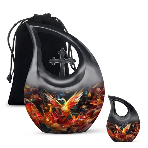 Humming Bird urn - urns for ashes adult female mother & dad male - urn for human ashes - urns for human ashes adult - small urns for ashes - small cremation urns (Combo - 10" & 4", 2 Pcs)