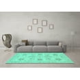 thumbnail image 3 of Ahgly Company Machine Washable Indoor Round Persian Turquoise Blue Traditional Area Rugs, 8' Round, 3 of 4