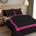 thumbnail image 3 of DNG Creations 1 Piece Full Black And Hot Pink Border Line Pattern Duvet Cover - 100% Egyptian Cotton, 800 Thread Count ( Twin/Twin XL ), 3 of 5