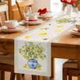 thumbnail image 5 of Summer Lemons Table Runner 72 Inches, Brown Beige Farmhouse Botanical Linen Bed Runner Dresser Scarves Tabletop for Indoor Outdoor Parties/Ceremony/Banquet, 16" x 72", 5 of 9