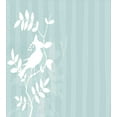 thumbnail image 3 of Nature Duvet Cover Set, Silhouette of Bird Sitting on the Tree Branch on Striped Backdrop Summer Print, Decorative 3 Piece Bedding Set with 2 Pillow Shams, Queen Size, Turquoise White, by Ambesonne, 3 of 3