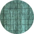 thumbnail image 1 of Ahgly Company Indoor Round Abstract Light Blue Modern Area Rugs, 6' Round, 1 of 4