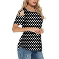 thumbnail image 4 of ANYJOIN Womens Casual Summer Tunics Tops Short Sleeve Cold Shoulder Shirts, 4 of 6
