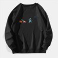thumbnail image 2 of Towmus Women's Cartoon Dinosaur Graphic Print Long Sleeve Round Neck Sweatshirt Casual Pullover 2025, 2 of 5