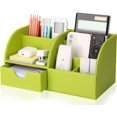 thumbnail image 3 of 7 Compartiments PU Organisateur de Bureau Multifonctions en Cuir, 3 of 4