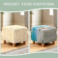 thumbnail image 6 of SCRAWLGOD Starfish Seashell Beach Print Square Footrest Stool Covers Stretch Ottoman Cover Washable Stretch Pouffe Cover Anti-Slip Foot Stool Slipcovers with Elastic Bottom, 6 of 7