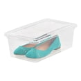 thumbnail image 3 of IRIS USA 6 Quart Plastic Storage Box Tote Bin Non Latching lid, Clear (12 Pack), 3 of 6