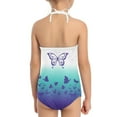 thumbnail image 5 of FOR U DESIGNS Novelty Halter Swimsuit Girls Casual Off Shoulder Bathing Suit Size 5-6 Years Butterfly One Piece Swimwear Leotards for Swimming Dancing, 5 of 6