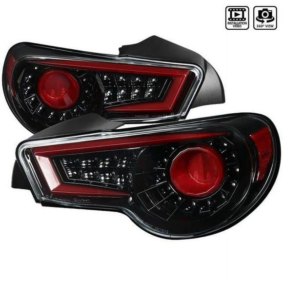 Spec D Tuning LT-FRS12BKLED-SQ-TM BRZ Sequential LED Tail Lights for 2012-2016 Scion FRS - Glossy Black