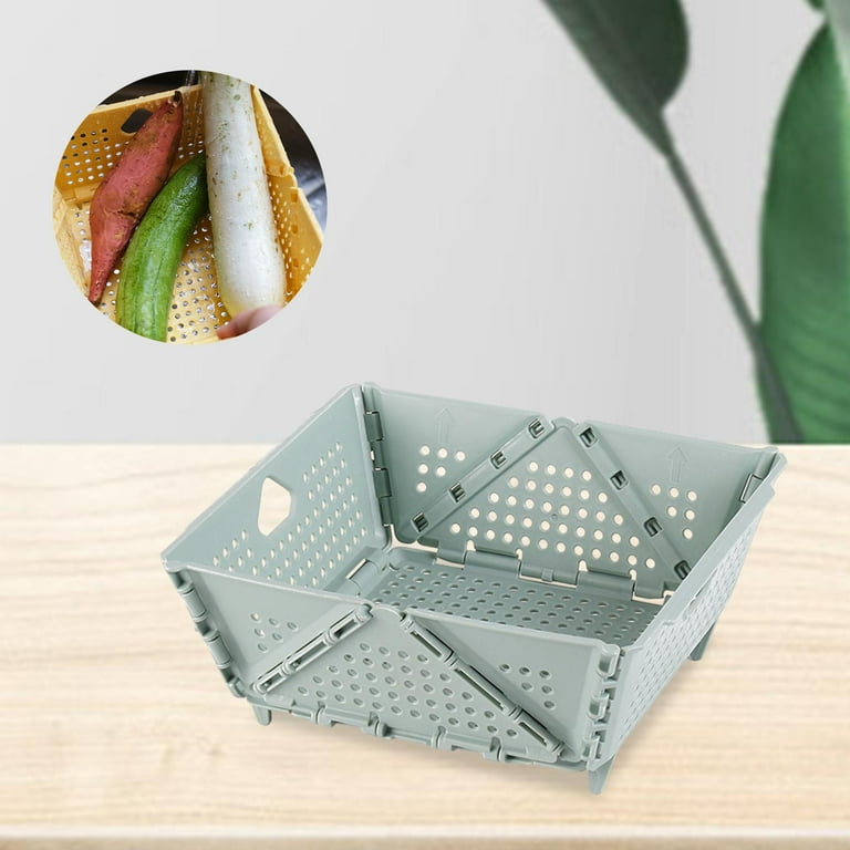 Small Folding Basket Fruit Vegetable Holder with Stand