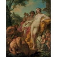 thumbnail image 2 of Pierre Charles Le Mettay 20x24 Black Ornate Framed Double Matted Museum Art Print Titled: Bacchic Figures in a Classical Landscape, 2 of 5