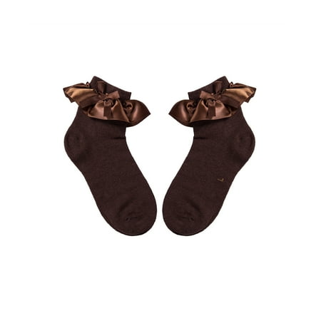 

FOCUSNORM Toddler Baby Girls Tutu Socks Bow Lace Newborn Infant Frilly Sock Cotton Short Socks