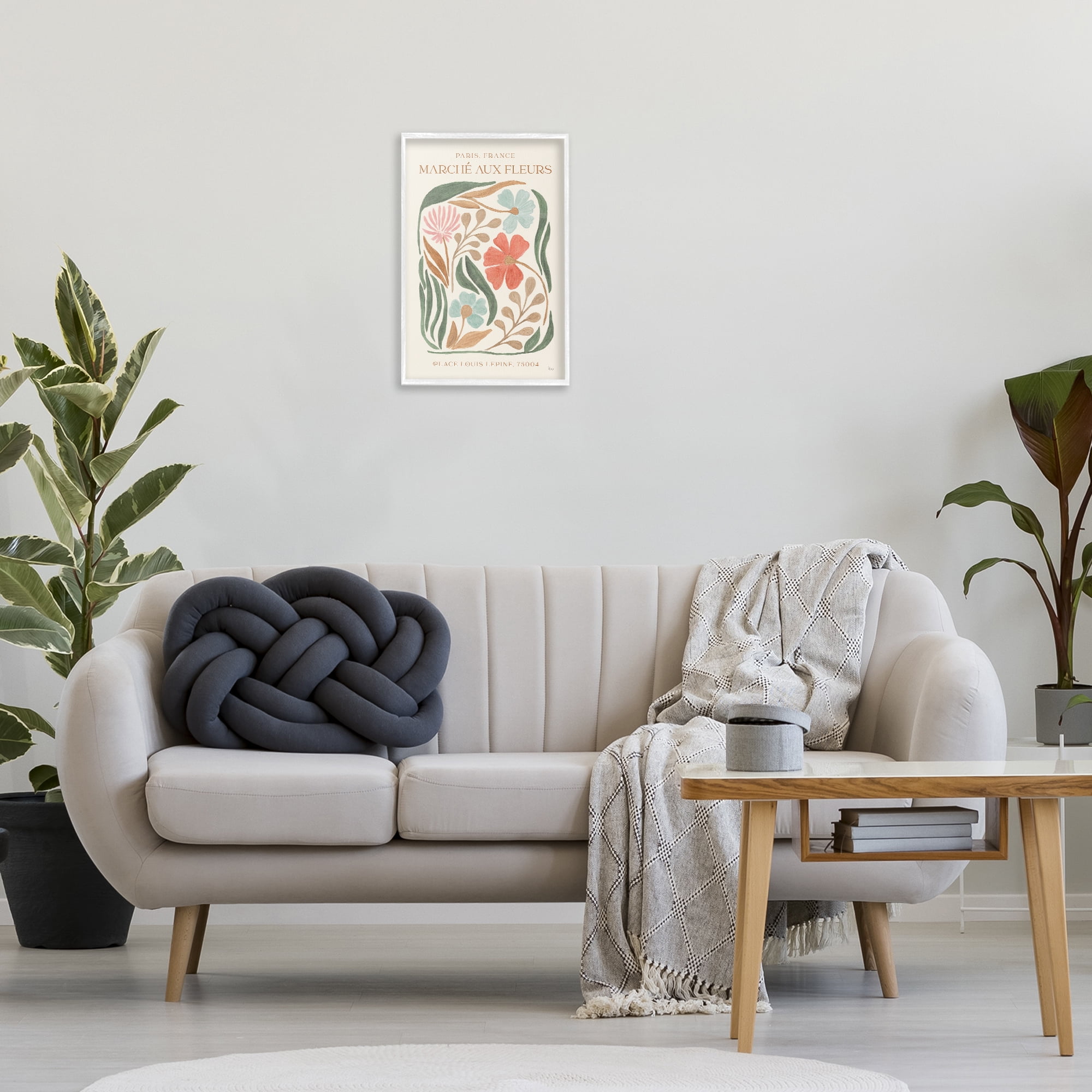 Stupell Industries French Floral Painting Botanical & Floral Painting White Framed Art Print Wall Art, 16 x 24
