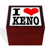 CafePress - I Heart (Love) Keno - Keepsake Box, Finished Hardwood Jewelry Box, Velvet Lined Memento Box
