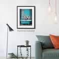 thumbnail image 2 of Modern Abstract Artwork Bathtub Daisy Bathroom Wall Art Rustic Wood Board Background Decor for Bedroom,Living Room,Office,and Home Blue Unframe Ready to Hang 12 x 16, 2 of 5