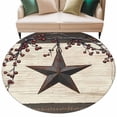 thumbnail image 6 of Texas Star Brown Round Rug 7ft Washable Circle Rugs Non Slip Farmhouse Berry Wooden Vintage Large Area Rug Indoor Floor Carpet for Bedroom Kitchen Living Room Home Office Dining Room Nursery, 6 of 8