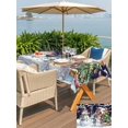 thumbnail image 4 of Outdoor Tablecloth with Umbrella Hole and Zipper, Blue Christmas Rectangle Table Cloth 54x80 Inch Waterproof Tablecloth, Xmas Winter Snowman Snowflakes Trees Picnic Table Cover for Patio Camping, 4 of 7