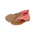 thumbnail image 4 of Qupid New AG73-Agency-312X Women Suede Thong Elastic Lace Ankle Strap Flat Sandal, 4 of 5