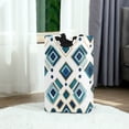 thumbnail image 6 of Yayeee Freestanding Laundry Hamper with Handle Collapsible Large Storage Basket for Clothes, Green Geometric Pattern, 6 of 7