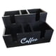 thumbnail image 5 of Organizador de barra de café con compartimentos, de madera, para guardar bolsitas de té y cápsulas. Negro, 5 of 9