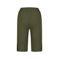 thumbnail image 5 of Women's Casual Bermuda Knee Length Pants Elastic Waist Loose Straight Leg Capri Pants with Pockets, 5 of 7