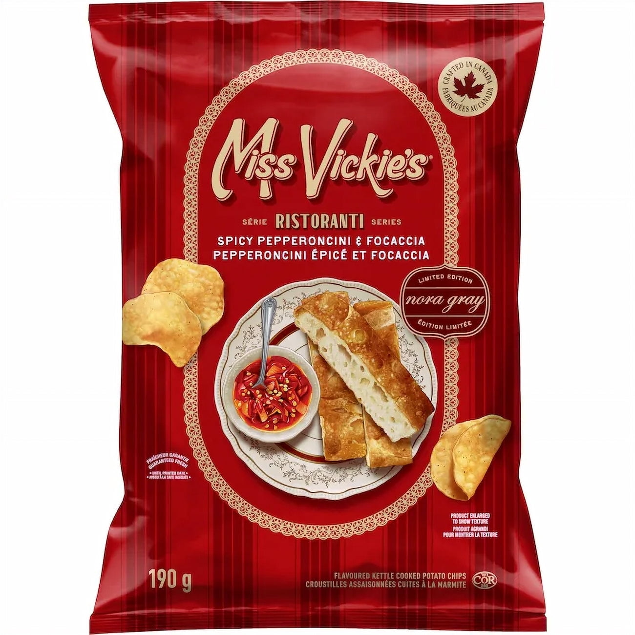 Miss Vickie's RISTORANTI Kettle Cooked Spicy Pepperoni & Focaccia Potato Chips - 190g/ 6.7 oz