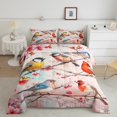 thumbnail image 2 of Homewish Colorful Wild Birds Queen Comforter Set,Pink Sakura Bedding Sets,Cardinal Bird Bedding Comforter Set For Kids,Breathable Home Decor Reversible,3-Piece, 2 of 8