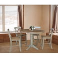 thumbnail image 2 of 36" Round Wood Distressed Hickory/Stone Extension Dining Table With 4 Stools, 2 of 8