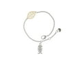 thumbnail image 2 of Delight Jewelry Silvertone Fish Bones - Goldtone Leaf Delicate Bracelet, 6.25+1.75", 2 of 4
