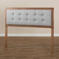 thumbnail image 5 of Skyline Decor Light Grey Fabric Upholstered Walnut Brown Finished Wood Queen Size Headboard, 5 of 8