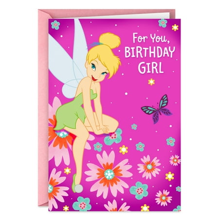 Hallmark Disney Birthday Card for Girl (Tinker Bell Sparkle and Magic)