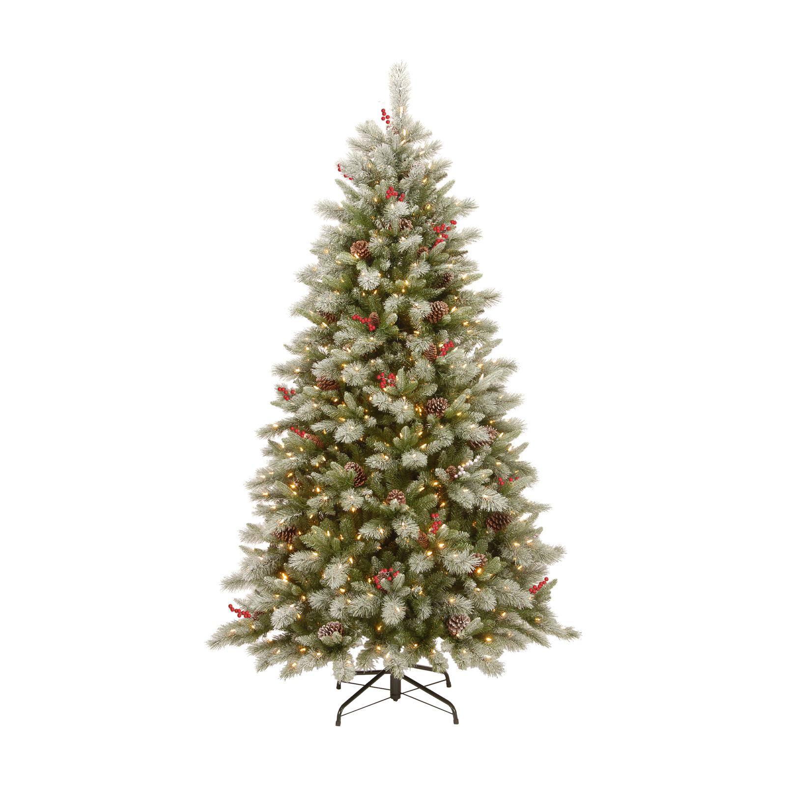 7.5 ft. PowerConnect(TM) Snowy Bristle Berry Tree with Dual Color® LED Lights - image 2 of 2