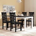 thumbnail image 3 of Giantex Wood Dining Chair Set of 2, 100% Solid Rubber Wood Kitchen Chairs, Black, 3 of 9
