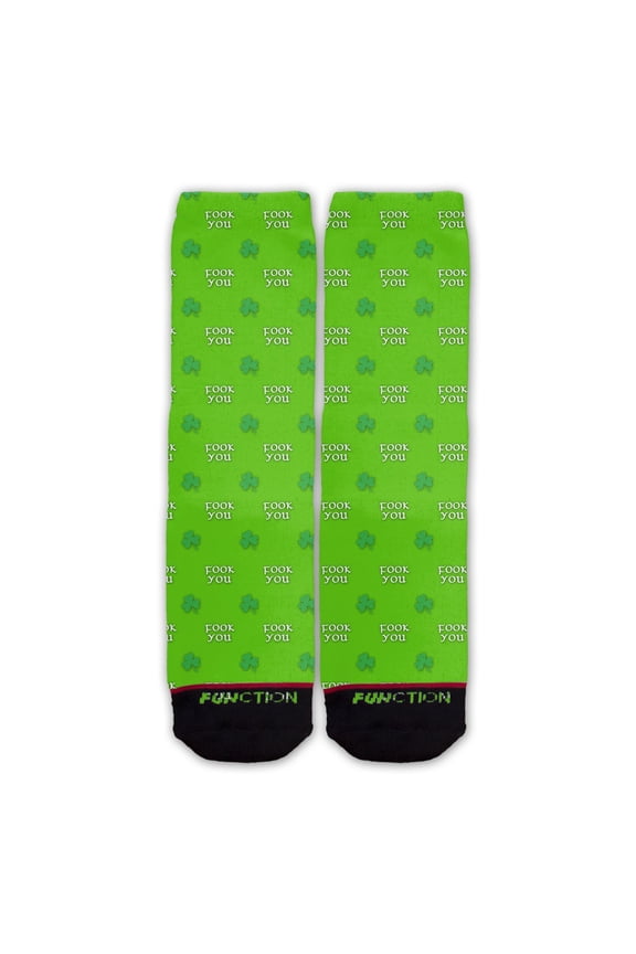 - St. Patrick's Day Fook You Shamrock Pattern Fashion Sock