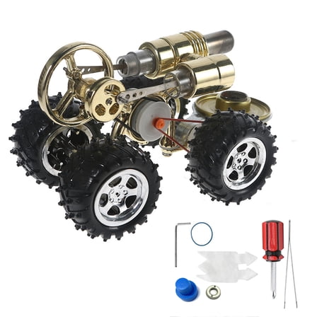 Zeiwohndc DIY Engine Model Metal Mini Car Assembly Model Toy Engine Car for Adults Kids