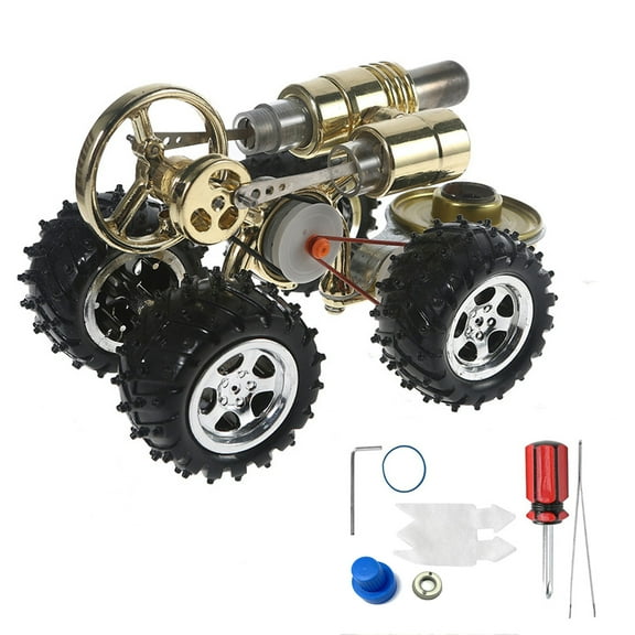 Zeiwohndc DIY Engine Model Metal Mini Car Assembly Model Toy Engine Car for Adults Kids