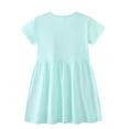 thumbnail image 3 of WIBACKER 2-7T Toddler Girls Short Sleeve Dress Mermaid Cotton Casual Summer A-line Jersey Dresses, 3 of 5