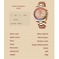 thumbnail image 6 of Women Colorful Diamond Watches Chronograph Rotatable Bezel Mineral Glass Luminous Watch Stainless Steel Waterproof Date Analog Quartz Watch Fashion Business Dress Wristwatch, 6 of 7