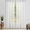 thumbnail image 1 of Chanasya Embroidered Moroccan Sheer Grommet Curtain Panel Set - Off-White, 1 of 3