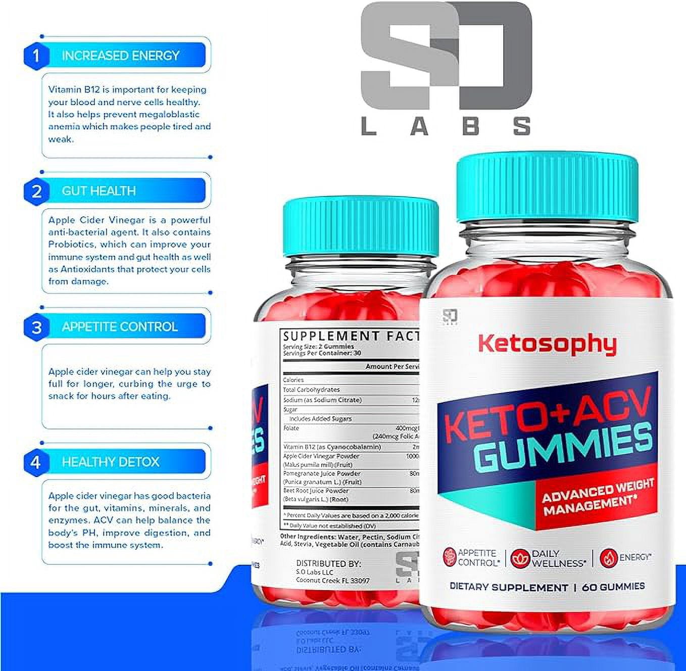 (5 Pack) Ketosophy ACV Keto Gummies, Ketosophy Advanced Weight Loss Gummies (300 Gummies)