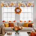 thumbnail image 4 of Thanksgiving Valances for Windows, 54 x 18in, Hello Fall Watercolor Pumpkin Gary Wood Rod Pocket Kitchen Valance Curtain Light Filtering Window Treatments for Living Room Bedroom, 1 Panel, 4 of 7