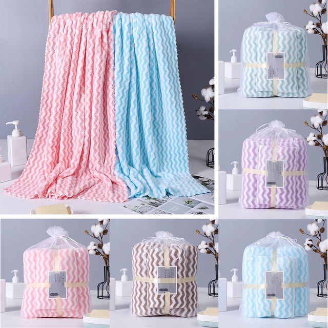 Xihbxyly Juego de Toallas de Baño de Lujo, Algodón Suave, Muy Absorbente, Juego de 2 Piezas, Toalla de Baño y Toalla Facial, Ideal para Baño, Spa, Gimnasio, Playa, 70 X 130 Cm y 34 X 75 Cm.