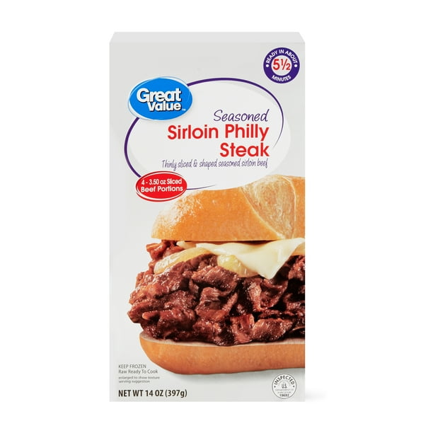 Great Value Seasoned Sirloin Philly Steak Frozen, 14 oz
