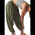 thumbnail image 3 of Pantalones Harén para Mujer, Pantalones de Estar por Casa con Dos Bolsillos Verde XL, 3 of 8