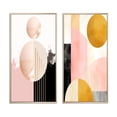 thumbnail image 2 of Designart "Retro Pink Gold Bloom Lunar Geometry I" Modern Geometric Framed Wall Art Set Of 2 - Modern Pink Framed Wall Art Set Of 2, 2 of 6
