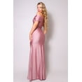 thumbnail image 2 of One Shoulder Draped Side Slit Maxi Dress Rosewood, 2 of 3