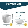 thumbnail image 2 of White Gray 6-Inch Plant Pots with Drainage & Saucers 6 Pack, Indoor & Outdoor Planters for Houseplants, Herbs, and Flowers, Durable & Weatherproof Material, Stackable, Lightweight, Minimalist Design, 2 of 4