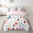 thumbnail image 2 of Homewish Flying Butterflies Bedding Comforter Set 7-Piece for Female Men Adults,Floral Strawberry King Bedding Sets,Chic Flowers Ultra Soft Bed Sheets,Breathable Home Decor,Reversible, 2 of 8